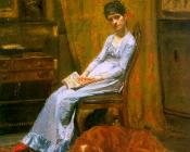 托马斯 伊肯斯 : The Artist's Wife and his Setter Dog (Susan Macdowell Eakins)